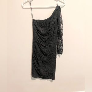 Lacey black one shoulder cocktail dress
